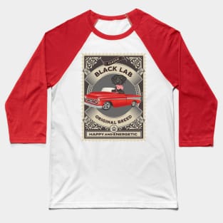 Funny Rottweiler in red classic truck in gold circle Baseball T-Shirt